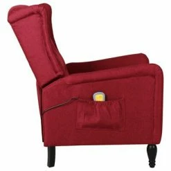 VidaXL Fauteuil de massage inclinable Rouge bordeaux Tissu 8 VidaXL Fauteuil de massage inclinable Rouge bordeaux Tissu -Fauteuils électriques Soldes image 3 329333