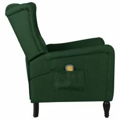 VidaXL Fauteuil de massage inclinable Vert foncé Tissu -Fauteuils électriques Soldes image 3 329336