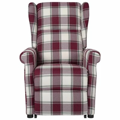 VidaXL Fauteuil de massage inclinable Rouge Tissu 3 VidaXL Fauteuil de massage inclinable Rouge Tissu – Image 3