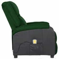 VidaXL Fauteuil de massage inclinable Vert foncé Similicuir et tissu 8 VidaXL Fauteuil de massage inclinable Vert foncé Similicuir et tissu -Fauteuils électriques Soldes image 3 329501