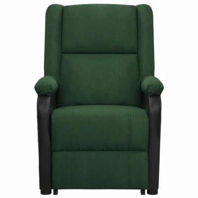 VidaXL Fauteuil de massage inclinable Vert foncé Tissu 3 VidaXL Fauteuil de massage inclinable Vert foncé Tissu – Image 3