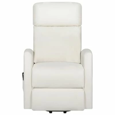 VidaXL Fauteuil inclinable de massage Crème Similicuir 3 VidaXL Fauteuil inclinable de massage Crème Similicuir – Image 3