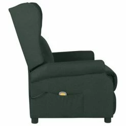 VidaXL Fauteuil de massage inclinable Vert foncé Tissu -Fauteuils électriques Soldes image 3 329655