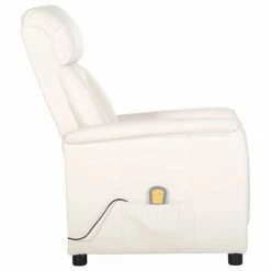 VidaXL Fauteuil de massage inclinable Blanc Similicuir -Fauteuils électriques Soldes image 3 329679