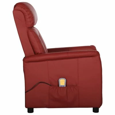 VidaXL Fauteuil de massage inclinable Rouge bordeaux Similicuir 3 VidaXL Fauteuil de massage inclinable Rouge bordeaux Similicuir – Image 3