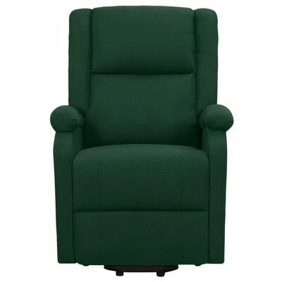 VidaXL Fauteuil de massage inclinable Vert foncé Tissu 3 VidaXL Fauteuil de massage inclinable Vert foncé Tissu – Image 3