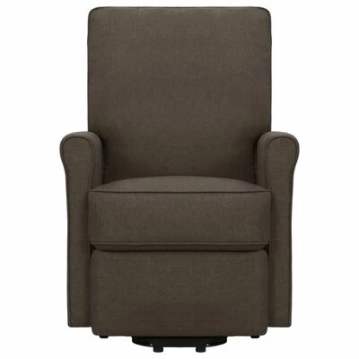VidaXL Fauteuil de massage inclinable Marron foncé Tissu 3 VidaXL Fauteuil de massage inclinable Marron foncé Tissu – Image 3