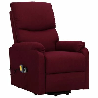 VidaXL Fauteuil de massage inclinable Violet Tissu 3 VidaXL Fauteuil de massage inclinable Violet Tissu – Image 3