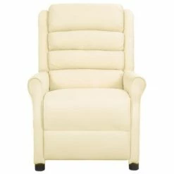 VidaXL Fauteuil de massage inclinable Crème Similicuir -Fauteuils électriques Soldes image 3 338832