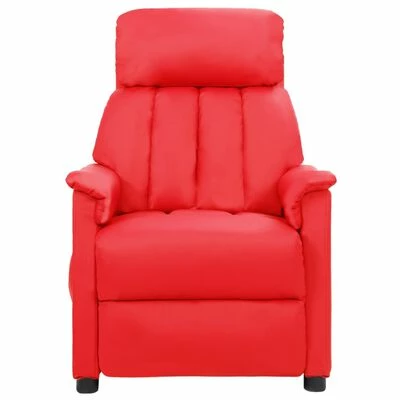 VidaXL Fauteuil de massage inclinable Rouge Similicuir 3 VidaXL Fauteuil de massage inclinable Rouge Similicuir – Image 3