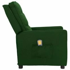 VidaXL Fauteuil de massage inclinable Vert foncé Tissu 8 VidaXL Fauteuil de massage inclinable Vert foncé Tissu -Fauteuils électriques Soldes image 3 338972