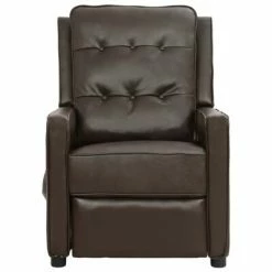 VidaXL Fauteuil de massage inclinable Marron Similicuir brillant -Fauteuils électriques Soldes image 3 338979