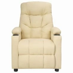 VidaXL Fauteuil de massage inclinable Crème Tissu -Fauteuils électriques Soldes image 3 339101