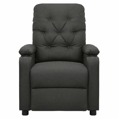 VidaXL Fauteuil de massage inclinable Gris foncé Tissu 3 VidaXL Fauteuil de massage inclinable Gris foncé Tissu – Image 3