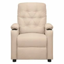 VidaXL Fauteuil de massage inclinable Crème Tissu -Fauteuils électriques Soldes image 3 339121