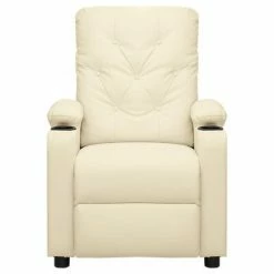 VidaXL Fauteuil de massage inclinable Crème Similicuir -Fauteuils électriques Soldes image 3 339132