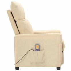 VidaXL Fauteuil de massage inclinable Crème Tissu -Fauteuils électriques Soldes image 3 342274