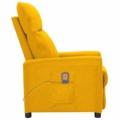 VidaXL Fauteuil de massage inclinable Jaune Tissu -Fauteuils électriques Soldes image 3 342276