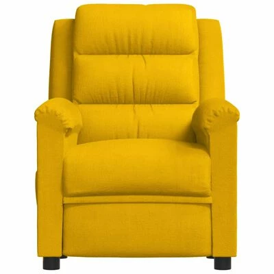 VidaXL Fauteuil de massage inclinable Jaune Velours 3 VidaXL Fauteuil de massage inclinable Jaune Velours – Image 3