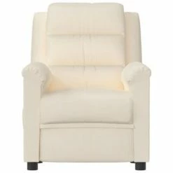 VidaXL Fauteuil de massage inclinable Crème Velours -Fauteuils électriques Soldes image 3 342397