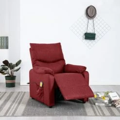 VidaXL Fauteuil de massage inclinable Rouge bordeaux Tissu 8 VidaXL Fauteuil de massage inclinable Rouge bordeaux Tissu -Fauteuils électriques Soldes image 3 342462
