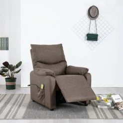 VidaXL Fauteuil de massage inclinable Taupe Tissu -Fauteuils électriques Soldes image 3 342466