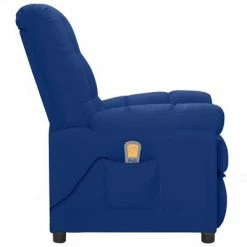 VidaXL Fauteuil inclinable de massage Bleu Tissu -Fauteuils électriques Soldes image 3 342743