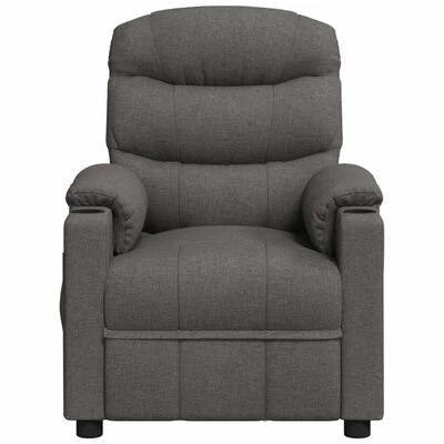 VidaXL Fauteuil de massage inclinable Gris foncé Tissu 3 VidaXL Fauteuil de massage inclinable Gris foncé Tissu – Image 3
