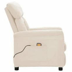 VidaXL Fauteuil inclinable de massage Beige Tissu microfibre -Fauteuils électriques Soldes image 3 348412