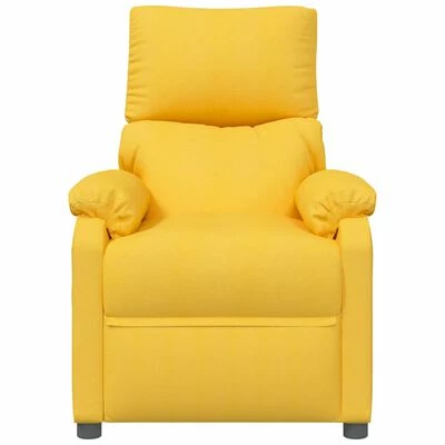 VidaXL Fauteuil de massage inclinable Jaune Tissu 3 VidaXL Fauteuil de massage inclinable Jaune Tissu – Image 3