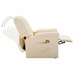 VidaXL Fauteuil de massage Crème Similicuir 8 VidaXL Fauteuil de massage Crème Similicuir -Fauteuils électriques Soldes image 3 60044