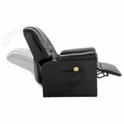 VidaXL Fauteuil de massage Noir Similicuir -Fauteuils électriques Soldes image 3 60045