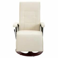 VidaXL Fauteuil de massage Blanc crème Similicuir -Fauteuils électriques Soldes image 3 60312