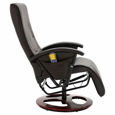 VidaXL Fauteuil de massage Marron Similicuir 4 VidaXL Fauteuil de massage Marron Similicuir – Image 4