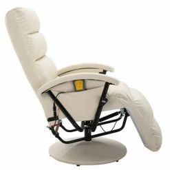 VidaXL Fauteuil de massage TV Blanc crème Similicuir -Fauteuils électriques Soldes image 4 248484