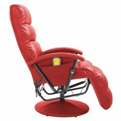 VidaXL Fauteuil de massage TV Rouge Similicuir -Fauteuils électriques Soldes image 4 248486