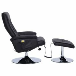 VidaXL Fauteuil de massage avec repose-pied Noir Similicuir -Fauteuils électriques Soldes image 4 248493