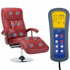 VidaXL Fauteuil de massage Rouge bordeaux Similicuir -Fauteuils électriques Soldes image 4 248595