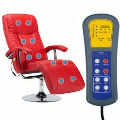 VidaXL Fauteuil de massage Rouge Similicuir -Fauteuils électriques Soldes image 4 248596