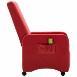 VidaXL Fauteuil de massage Rouge Similicuir -Fauteuils électriques Soldes image 4 248640