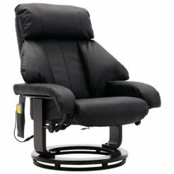 VidaXL Fauteuil de massage TV Noir Similicuir -Fauteuils électriques Soldes image 4 248679