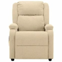 VidaXL Fauteuil de massage Crème Tissu 9 VidaXL Fauteuil de massage Crème Tissu -Fauteuils électriques Soldes image 4 248697