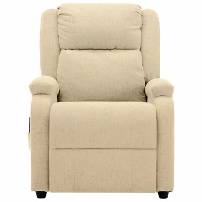 VidaXL Fauteuil de massage Crème Tissu 4 VidaXL Fauteuil de massage Crème Tissu – Image 4