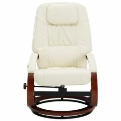 VidaXL Fauteuil de massage avec repose-pied Blanc cassé Similicuir 9 VidaXL Fauteuil de massage avec repose-pied Blanc cassé Similicuir -Fauteuils électriques Soldes image 4 248710