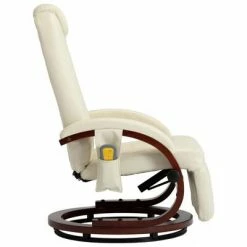 VidaXL Fauteuil de massage TV Blanc crème Similicuir -Fauteuils électriques Soldes image 4 248722