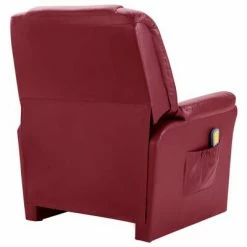VidaXL Fauteuil de massage Rouge bordeaux Similicuir -Fauteuils électriques Soldes image 4 248984