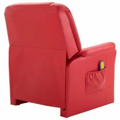 VidaXL Fauteuil de massage Rouge Similicuir -Fauteuils électriques Soldes image 4 248985