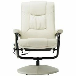 VidaXL Fauteuil de massage avec repose-pied Crème Similicuir -Fauteuils électriques Soldes image 4 249305