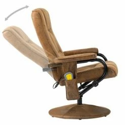 VidaXL Fauteuil de massage avec repose-pied Marron Similicuir daim -Fauteuils électriques Soldes image 4 249309