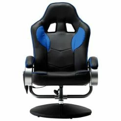 VidaXL Fauteuil de massage avec repose-pied Bleu Similicuir -Fauteuils électriques Soldes image 4 249329